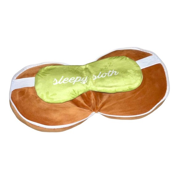 Sloth Relaxeazzz Plush Round Travel Pillow & Eye Mask Set - Picture 2 of 6